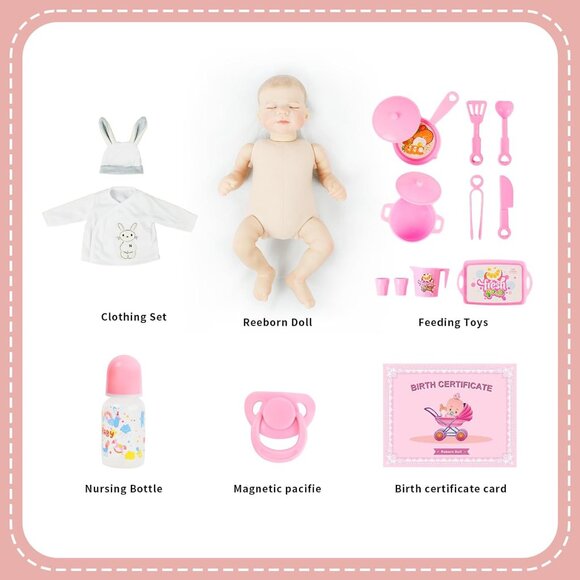 18 inch Realistic Baby Doll Girl Newborn with Soft Cloth Body With Vinyl Limbs - Picture 6 of 6